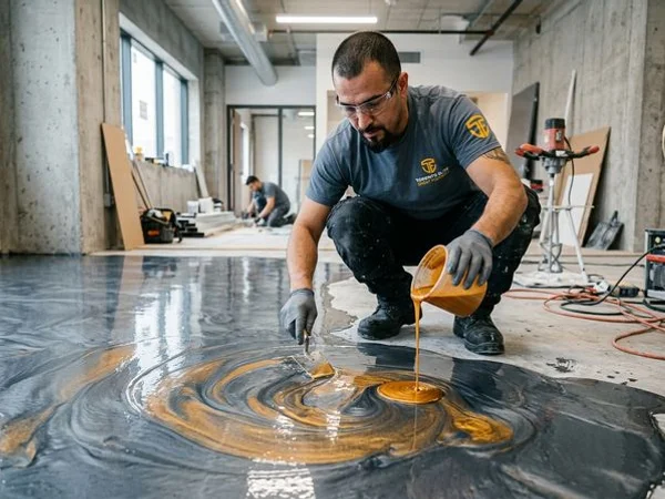 Decorative Metallic Epoxy Flooring in Toronto, ON project 3