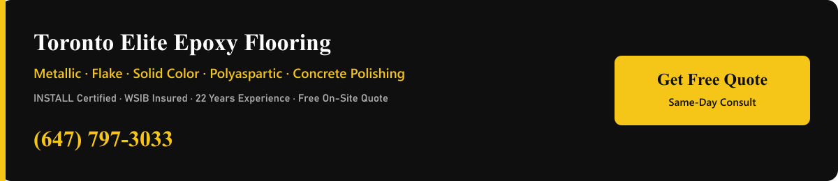 Toronto Elite Epoxy Flooring - Metallic, Flake, Polyaspartic & Commercial Epoxy Services